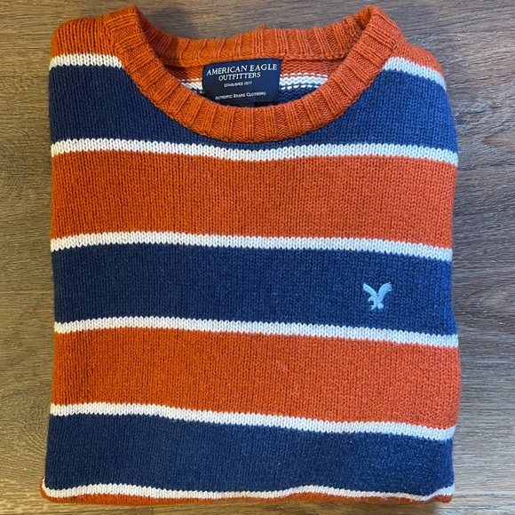 America Eagle Orange and Blue Crewneck Sweater - Picture 5 of 5